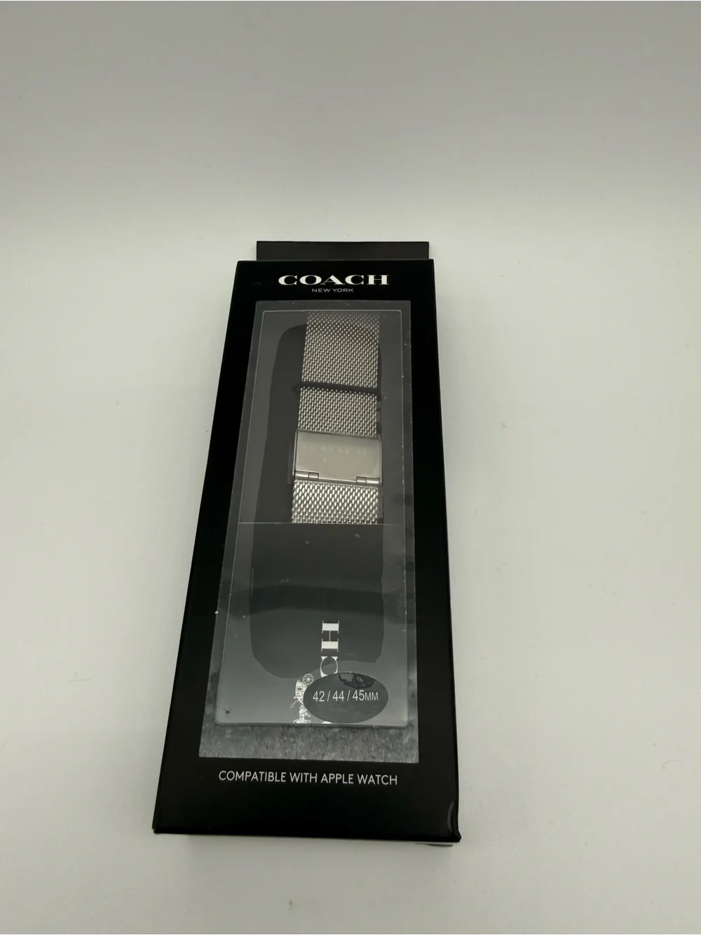 Coach Silver Stainless Steel Milanese Mesh Apple Watch Band